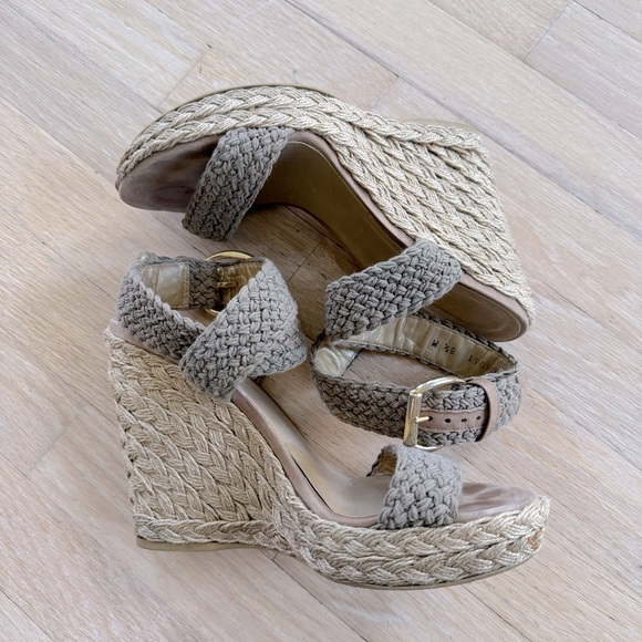 Stuart Weitzman Espadrille Platform Sandal Sz 8.5 - Picture 3 of 7
